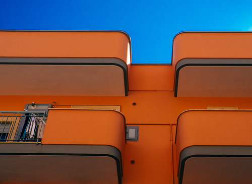 Orange Balconies and Blue Sky