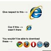 We laughed about you, we joked about you. But we cannot download other browsers without you. I have nothing but love, respect, and great old memories with you. Thank you for being in my life for centuries.  INTERNET EXPLORER 1995-2015 R.I.P. #9gag #window