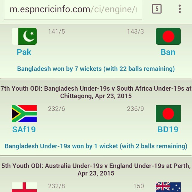 #Cricket match #results on #espn #cricinfo. #Bangladesh won. What a joy! #maxbizweb