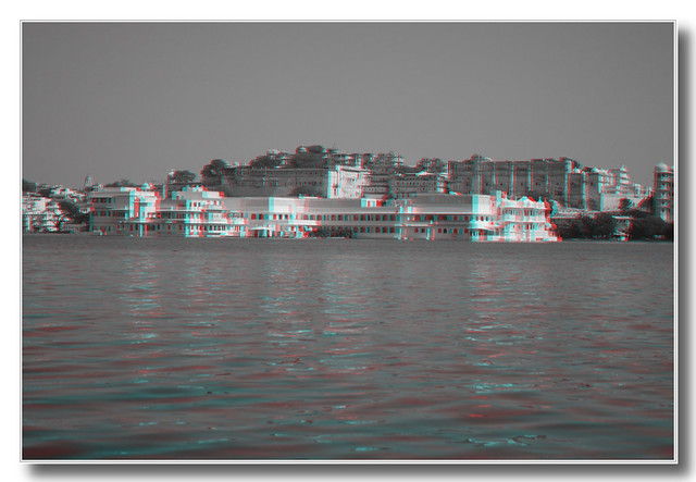Udaipur IND - Jag Niwas Lake Palace Anaglyph 3d