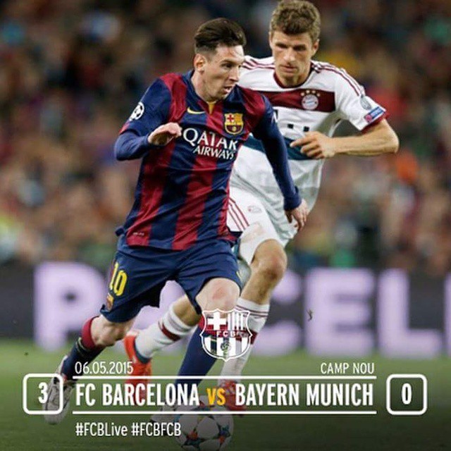 FC Barcelona  3 vs 0 Bayern Munich  Messi 70 80 Neymar 90+4