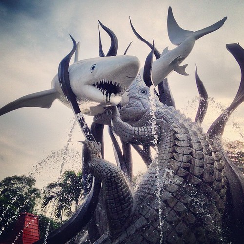       ...      #Travel #Surabaya #Indonesia #Statue #Monument #Shark #Crocodile ©  Jude Lee