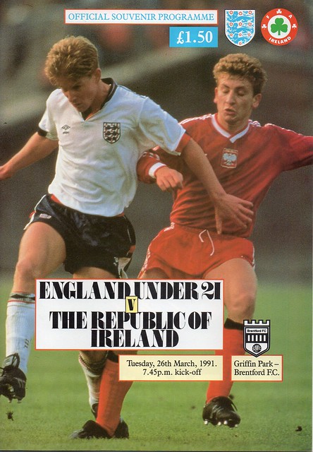 1990-91 ENGLAND U21 v Republic of Ireland at Brentford