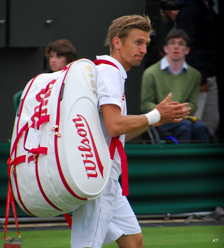 Jarkko Nieminen - Does Jarkko know he's packed a spectator in his tennis bag?