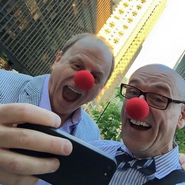 Happy RED NOSE DAY from Broadway Global​, THEATRE CHAT​, Richard Cameron of Theatre Chat and Broadway Global​ and Ron Hutchins, Director/Choreographer​. Now go see 39Steps in NYC! #39StepsNY @39StepsNY