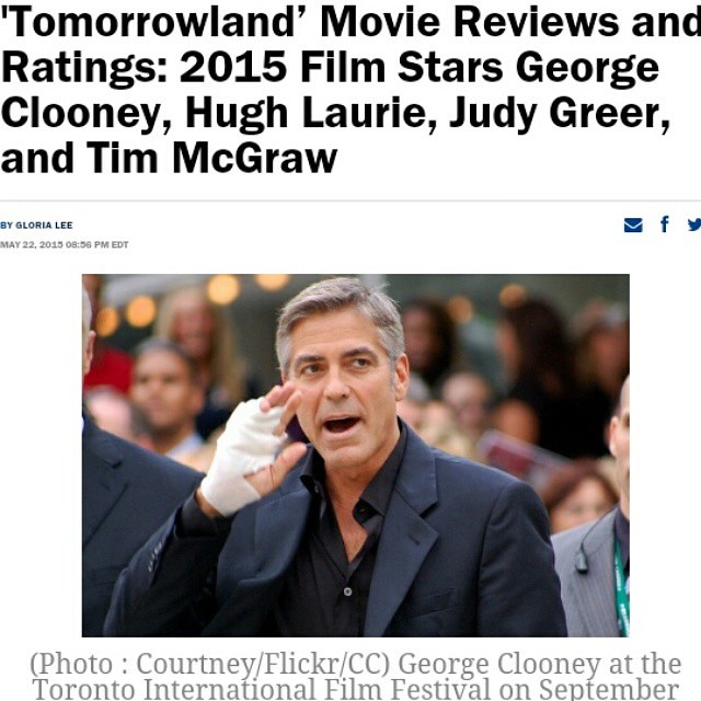 http://www.christianitydaily.com/articles/3872/20150522/tomorrowland-movie-reviews-and-ratings-2015-film-stars-george-clooney-hugh-laurie-judy-greer-and-tim-mcgraw.htm #tomorrowland #georgeclooney #disney #film #chdaily