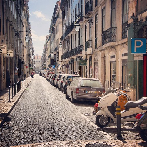       ... 2012     #Travel #Lisbon #Lisboa #Portugal #2012 #Memories #Back #Street #Buildings #Parking #Cars ©  Jude Lee