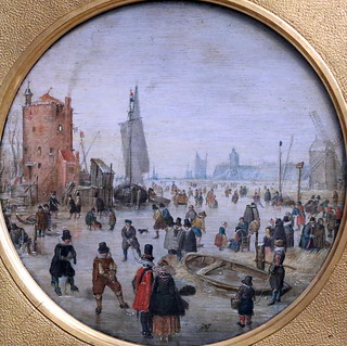 IMG_5618 Hendrick Avercamp. 1585-1636. Amsterdam Kampen  Deux paysages d'hiver  Two Winter Landscapes. 1609.   Hambourg Kunsthalle.