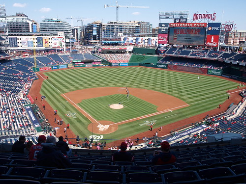 Grounds crew getting ready for game 2 with Phillies, 4/3/2019 ©  Michael Neubert