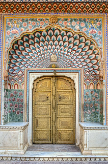 Gates of Pritam Niwas Chowk inside City Palace, Jaipur.