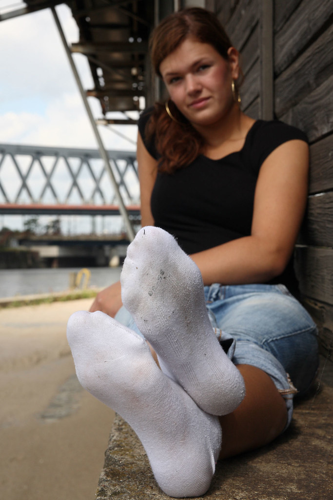 Fetish for girl in white sock