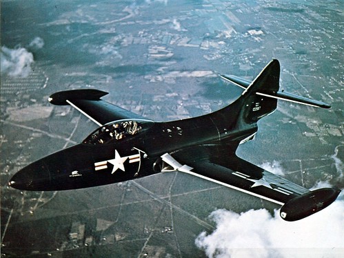 A U.S. Navy Grumman F9F-2 Panther (BuNo 122567) was the eighth production aircraft. c1949 ©  Robert Sullivan
