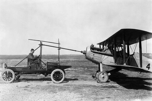 Modified Model T Ford with Huck starter, shown starting a Vought VE-7.   27 October 1926 ©  Robert Sullivan