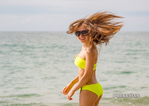 Girl on the beach. Windy day                    XOKA1058bs ©  Phuket@photographer.net