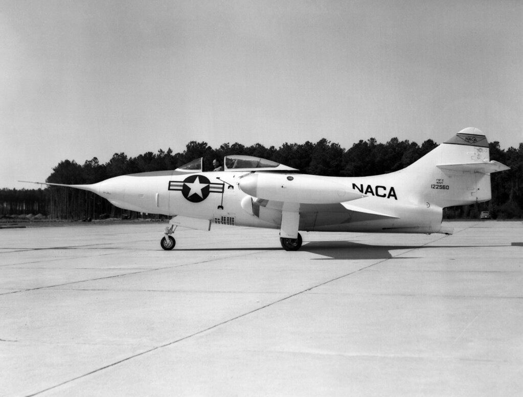 : Grumman F9F-2 Panther at NACA Langley in 1958