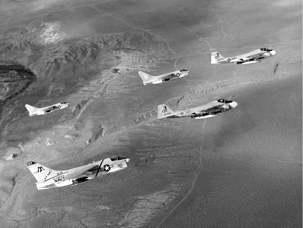 : A-6Es of VA-85 and A-7Es of VA-83 over Lebanon 1982