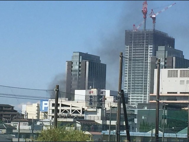 隣の千葉工大で火災！黒煙が凄いです。
