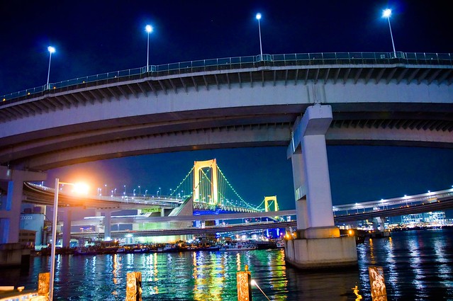 東京の水辺の夜景は美しいね。都心のビル街...