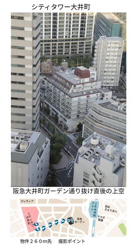 上空から見ても、阪急大井町ガーデン通り抜...