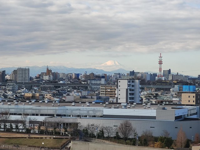 いい天気です。富士山が見える。