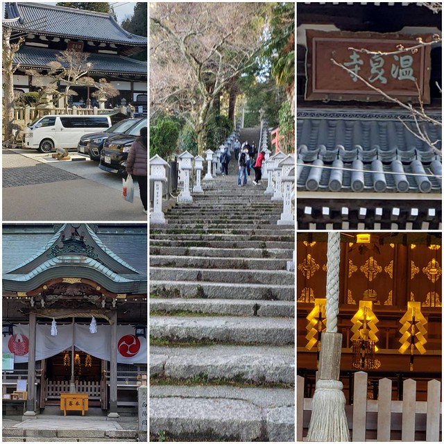 温泉寺、温泉神社に行きましたが、凄く階段...