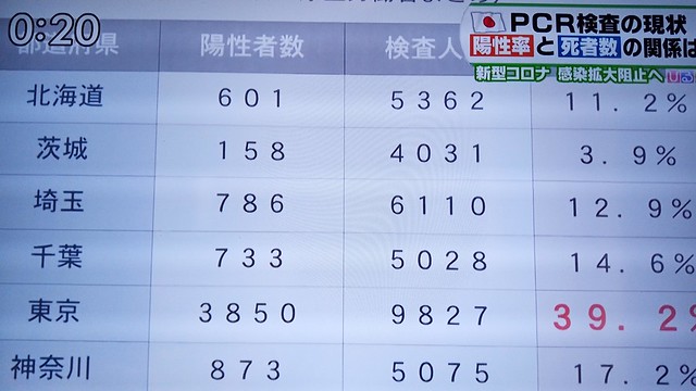日本のPCR検査の数は、諸外国と比べて少...