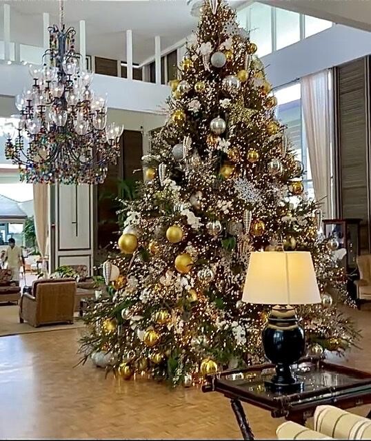 クリスマスにはこんな大きなツリーが飾られ...