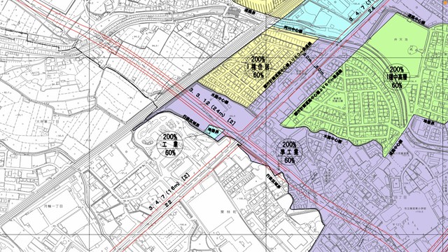 24m道路の詳細は、草津市都市計画図で検...