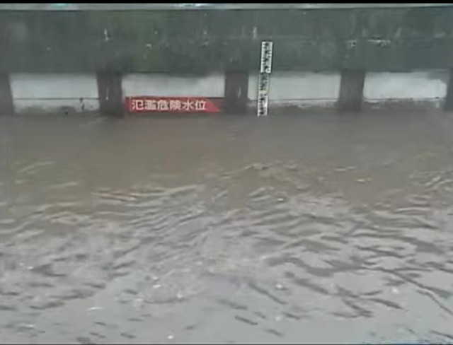 すごい豪雨でしたね。石神井川稲荷橋水位観...