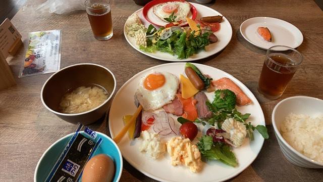 那須高原の朝食です。ビュッフェって楽しい...