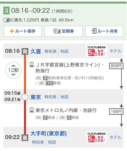 同じ時間帯での比較ならJRでも東武線でも...