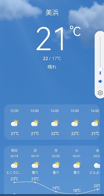 沖縄のリゾートマンション、今日は21℃で...