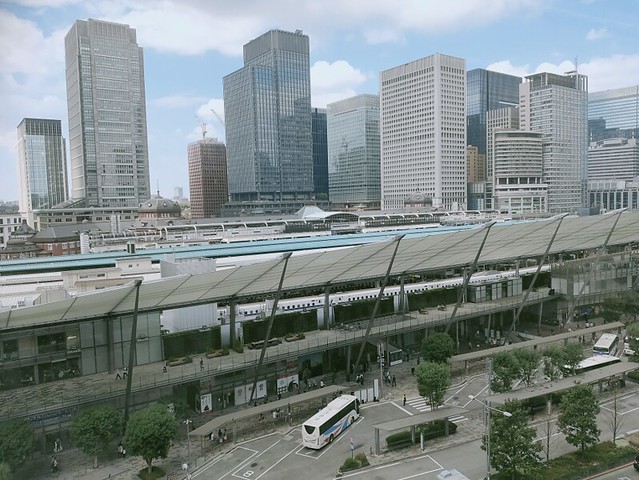 テラスからは、東京駅が見れます。