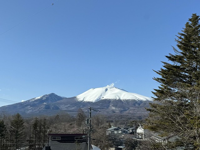 今日の軽井沢は天気が良くて、雪の積もった...