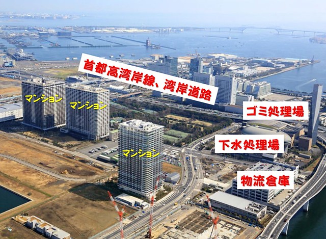港南の清掃工場は京浜運河を隔てた居住地か...