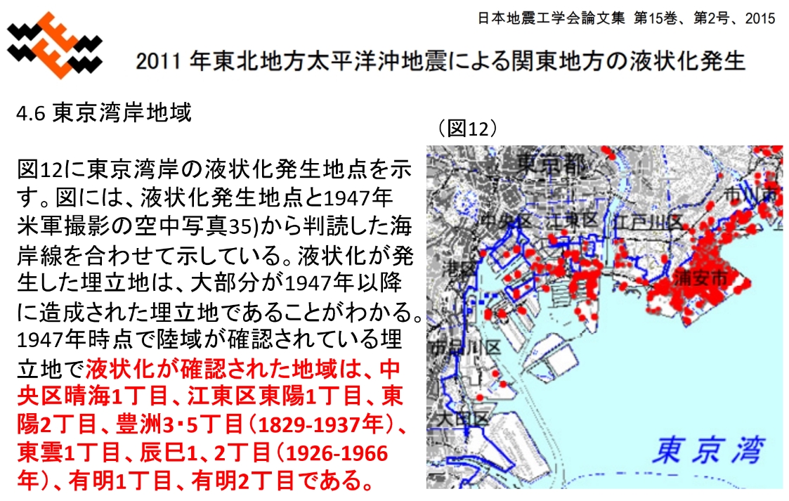東日本大震災の時、港南は全然液状化してな...