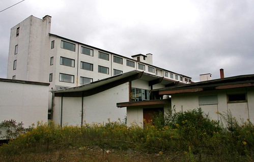 Back of the main building and indoor pool