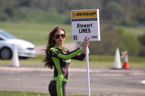Stuart Lines' Grid Board during the BTCC Weekend at Thruxton, May 2016
