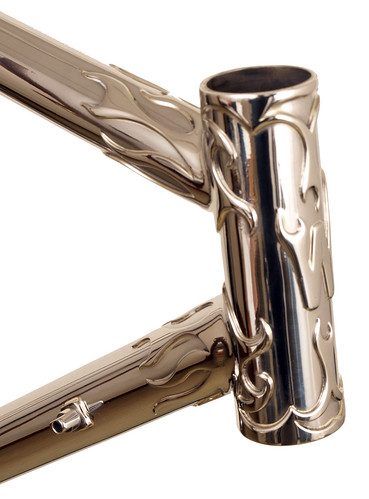<p>Head Tube of Flame Lug Stainless Steel Waterford Frame.  62412</p>