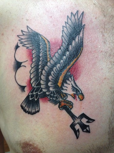 Eagle with Trident Tattoo by KeelHauled Mike of Black Anchor Tattoo in  Denton Maryland - a photo on Flickriver