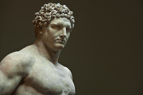 Marble statue of a youthful hercules