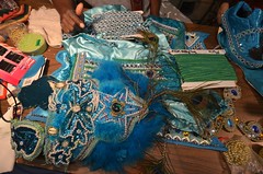 Big Chief Victor Harris, Spirit of Fi Yi Yi Working On His 2012 Mardi Gras Indian Suit