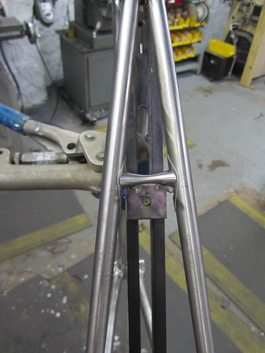 bridge mitered and in place for brazing