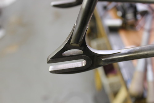 edges of the drop outs are satin finished stainless