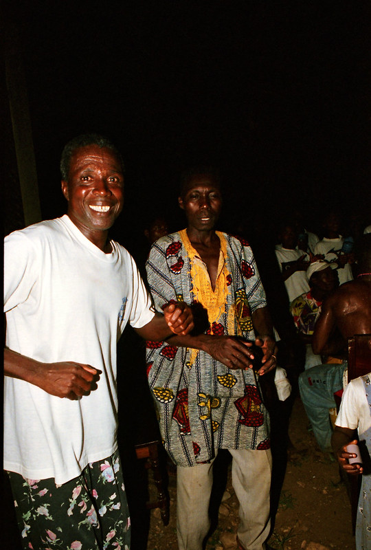 Togo West Africa Ethnic Cultural Dancing and Drumming African Village close to Palimé formerly known as Kpalimé a city in Plateaux Region Togo near the Ghanaian border 24 April 1999 158<br/>© <a href="https://flickr.com/people/41087279@N00" target="_blank" rel="nofollow">41087279@N00</a> (<a href="https://flickr.com/photo.gne?id=14013176981" target="_blank" rel="nofollow">Flickr</a>)