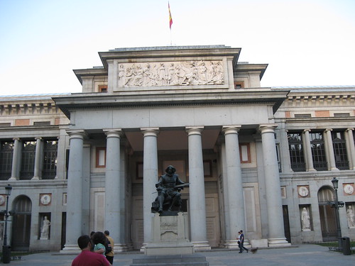 80. Madrid. Museo del Prado, with statue of Velázquez