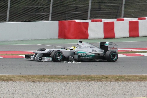 Nico Rosberg in his Mercedes in Winter Testing, Circuit de Catalunya, March 2012