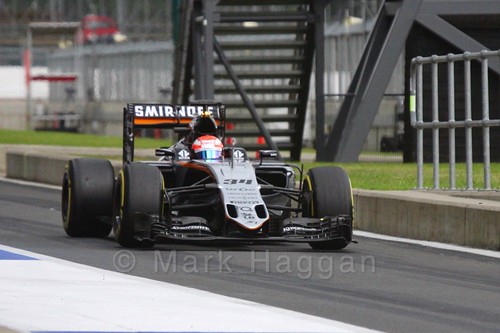 Nikita Mazepin in the Force India during Formula One In Season Testing at Silverstone, July 2016