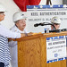 Mrs. Ima Black delivers remarks during the keel laying ceremony for the future USS Delbert D. Black.