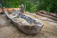 A traditional tree-trunk canoe (with some fibreglass)